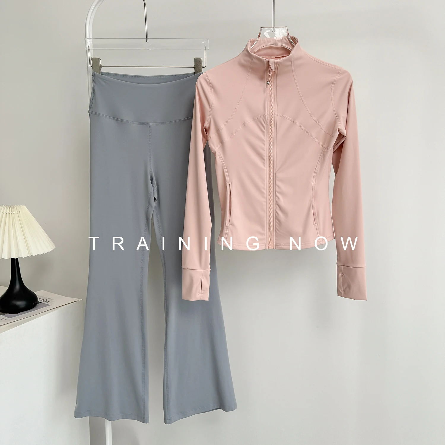 

Stand collar fitness clothing suit women's tight waist sports top running training Pilates yoga jacket cycling clothing