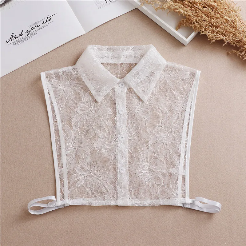 

Fashionable Lace Detachable Collars Beautiful Flower Lace Breathable Collar Woman Clothing Accessories