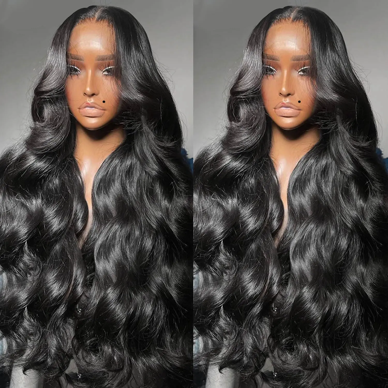 شعر مستعار بدانتيل أمامي مموج للجسم للنساء ، شعر بشري ، شعر مستعار برازيلي ، شعر مستعار ملتف مسبقًا ، عقدة مبيضة ، شعر مستعار دانتيل شفاف ، 13x4