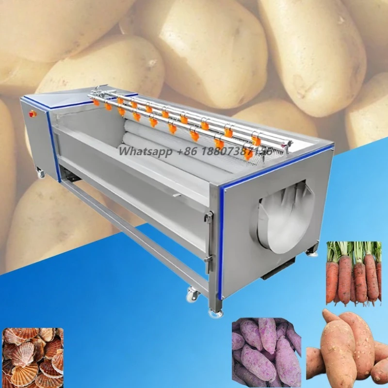 Commercial Simple Operation 400kg/h Potato Casava Carrot Onion Washing Peeling Machine