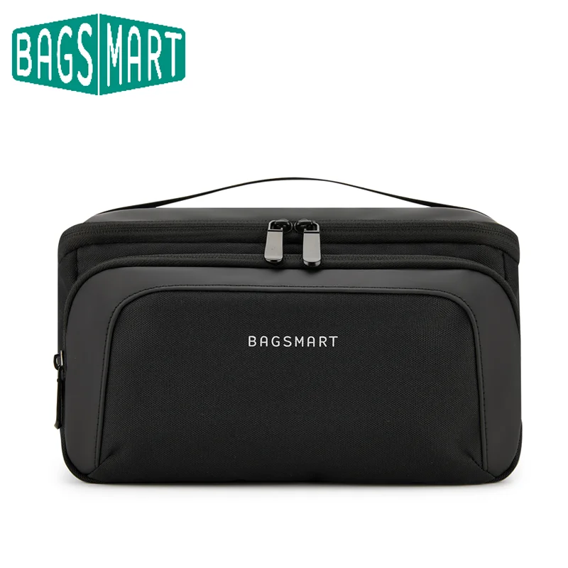 BAGSMART Men\'s Toiletry Bag Wide Opening Travel Bag for Toiletries Dopp Kit Waterproof Shaving Hygiene Bag for Bathroom Shower