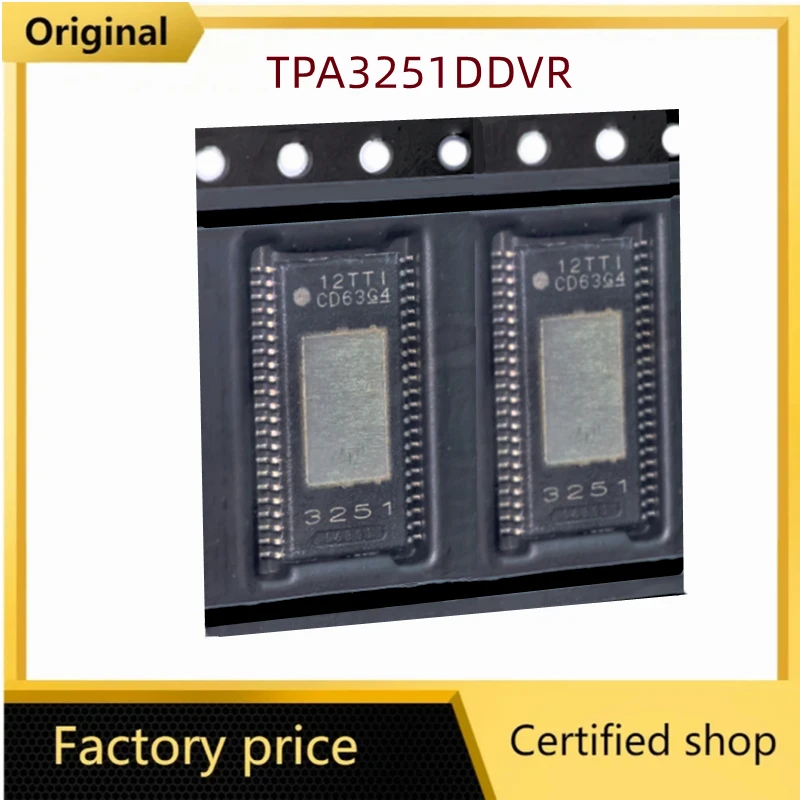 1-5PCS/Lot Original TPA3255DDVR HTSSOP-44 TPA3255 TPA3251 TPA3221DDVR TPA3221  3255 mono Class D audio amplifier IC chip