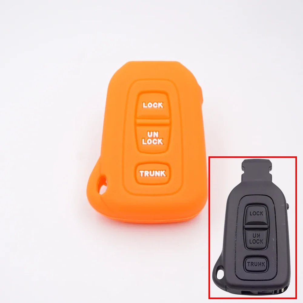 Cocolockey Silicone Car Key Cover Shell Fob Case dla 2002-2006 Lexus LS430 3Button Smart Prox Enter Car Remote Key Fob