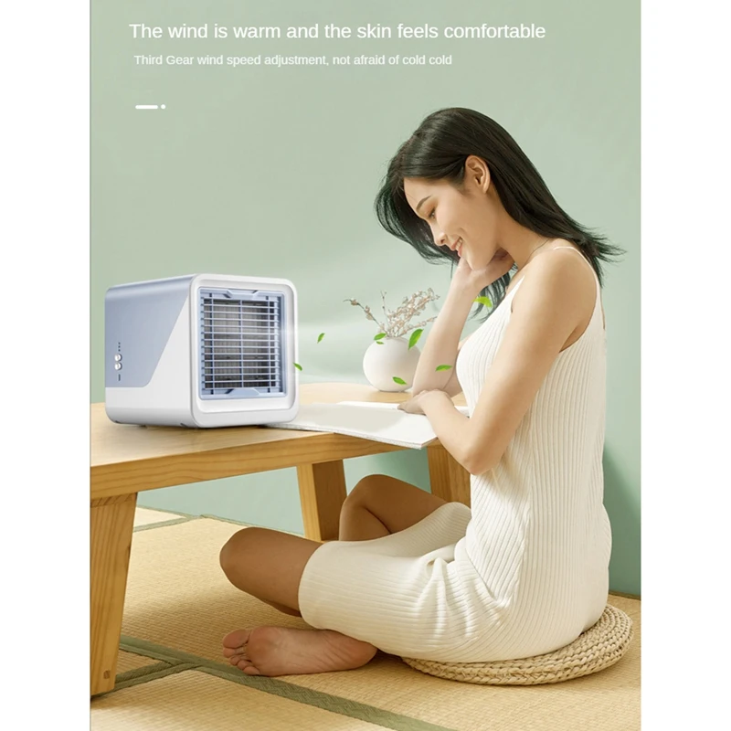 Portable Air Conditioner, Small Outdoor Fanless Air Conditioner, 7 Color Lights Mini Air Cooler For Office, Bedroom