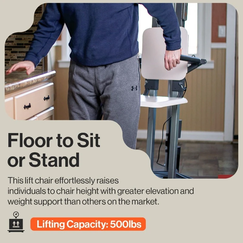 Electric Floor To Stand Lift for Seniors People Disabilities 500 Lbs Capacity,Standing Assistance,Portable,Adjustable,Ergonomic