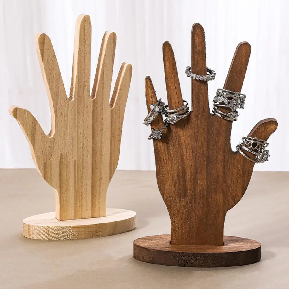 Jewelry Stand Finger Hand Display Rings Holder Multipurpose Decorative Wooden Hand Form Jewelry Bracelet Display Rack