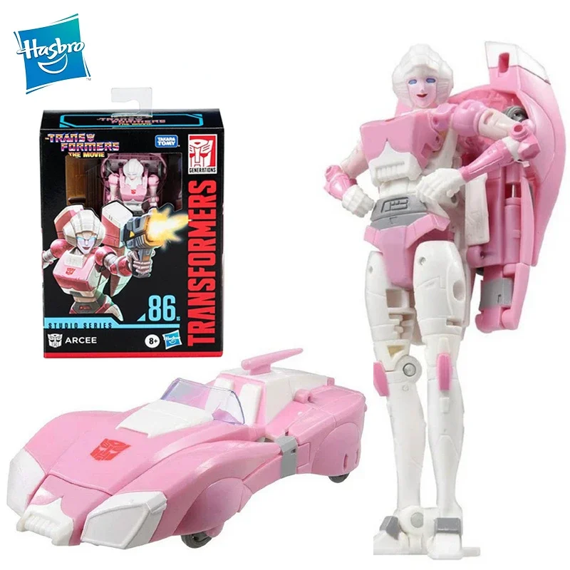 Hasbro Transformers Studio seri SS86 Arcee 12Cm Deluxe kelas asli Action Figure Model anak mainan koleksi hadiah ulang tahun