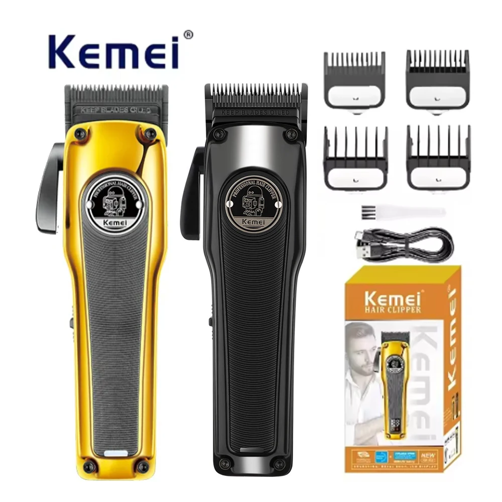 

kemei hair clipper Barber Brushless Motor Fade Blade Hair Trimmer Rechargeable Cordless Electric Taper Hair Cutting Machine