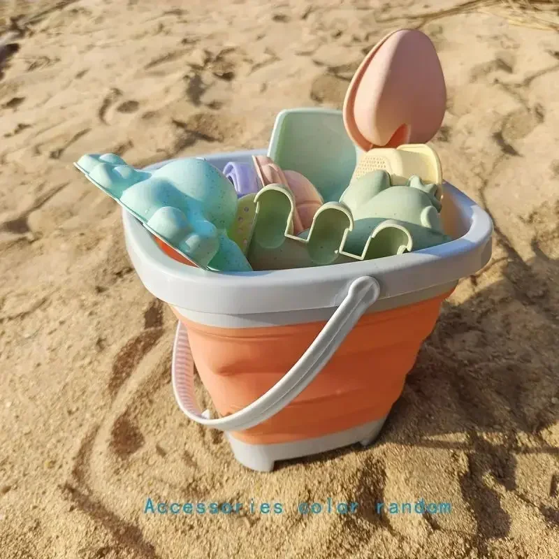 Summer Kids Beach Fun Shovel Set Portable Seaside Plastic Safe Beach Mold Kawaii Children's Exclusive Sand Washing Tools