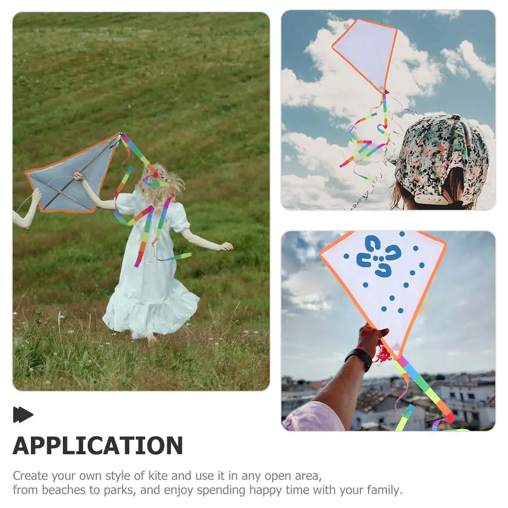 5 ชุดที่น่าสนใจ BLANK Kite DIY ของเล่นเด็กชุดหัตถกรรมกลางแจ้ง Kites จํานวนมากเด็กสําหรับเด็กจิตรกรรมหัตถกรรมเด็กวัยหัดเดินทาสี