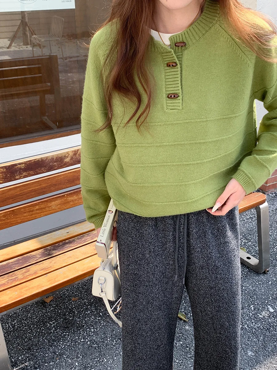 

Women's Winter 2025 Casual O-Neck Knitted Pullover Long Sleeve Sweater New Arrival