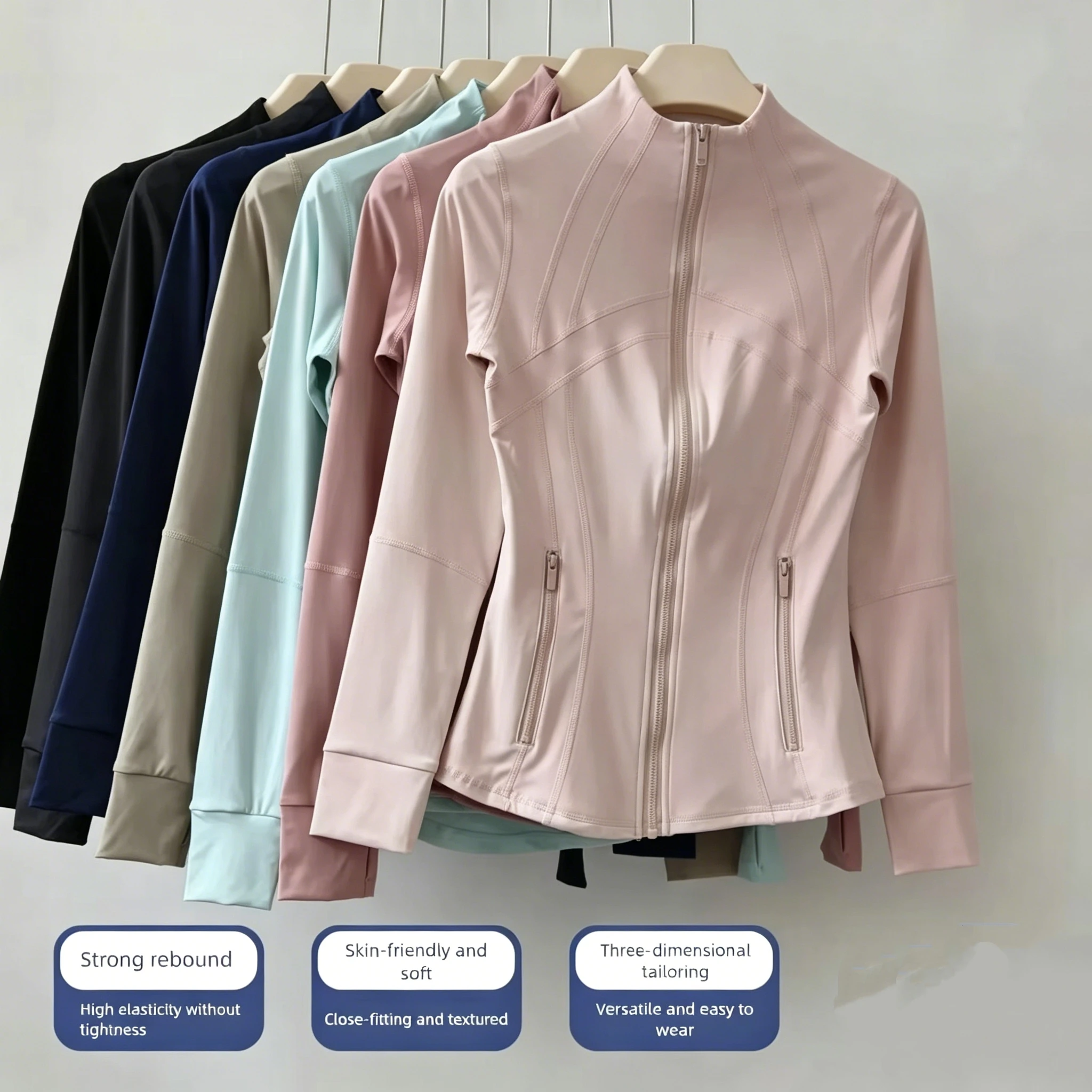 Yoga Clothing Jacket Women Slimming Running Training Sports Stand-up Collar Long-sleeved Fitness Clothing Body-slimming Pilates