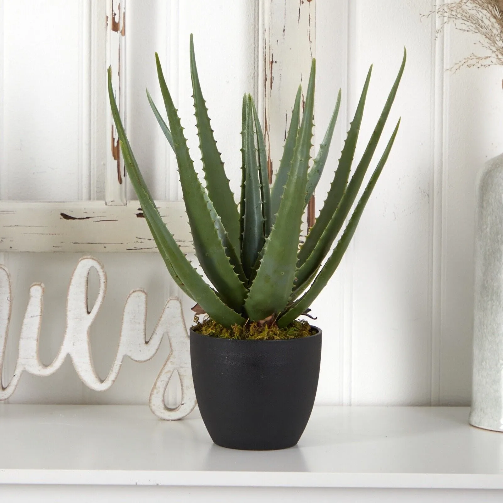 US 18” Aloe Cactus Succulent Artificial Plant Home Decor Pack 2. Retail $127