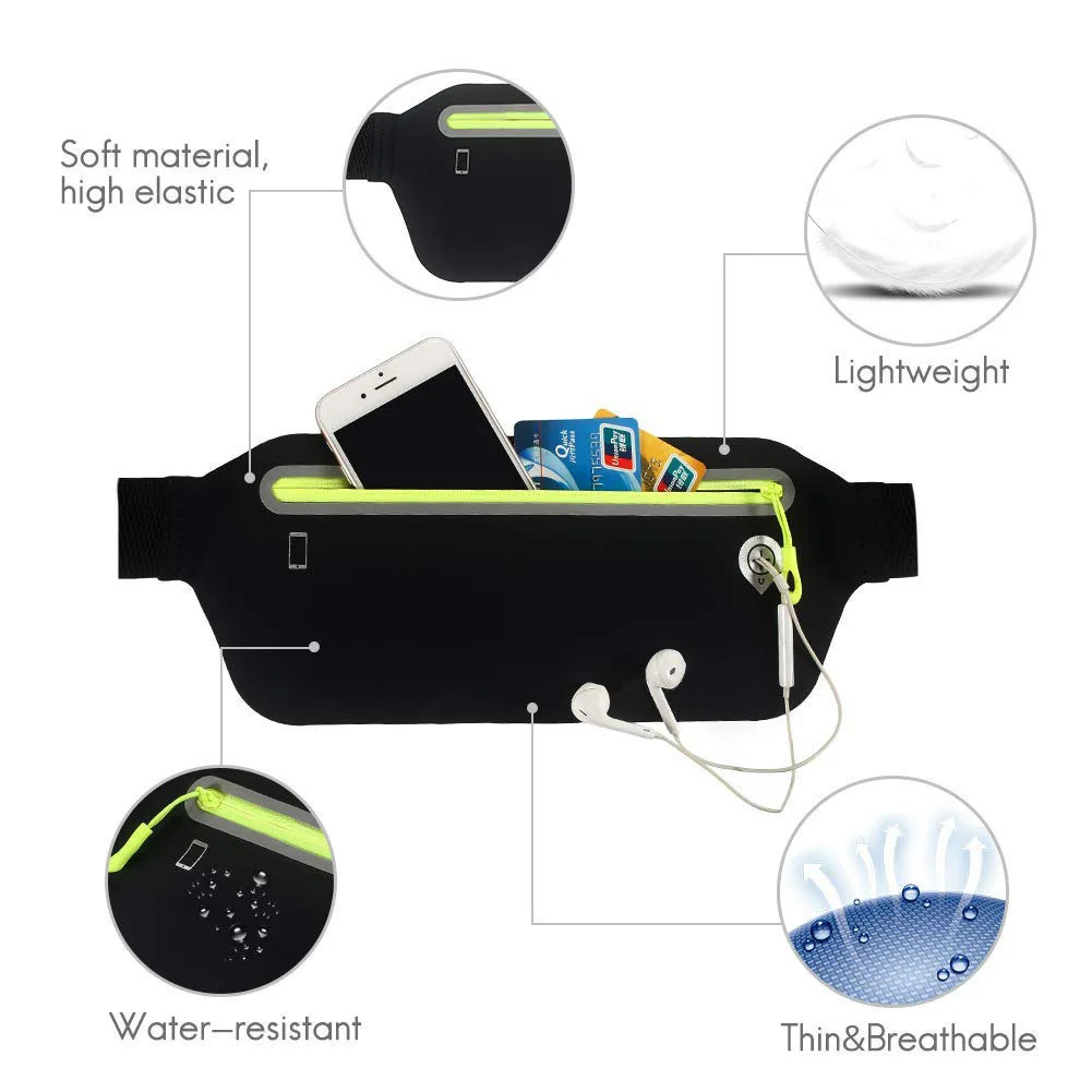 New slim fit sports waist bag with multifunctional running phone bag for men and women, waterproof outdoor leisure 6.5-inch fitn