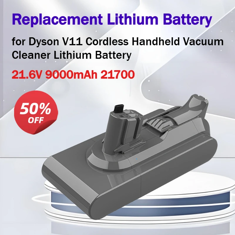 21.6V 9000mAh 21700 Replacement Lithium Battery Power Supply for Dyson V11 Cordless Handheld Vacuum Cleaner Lithium Battery