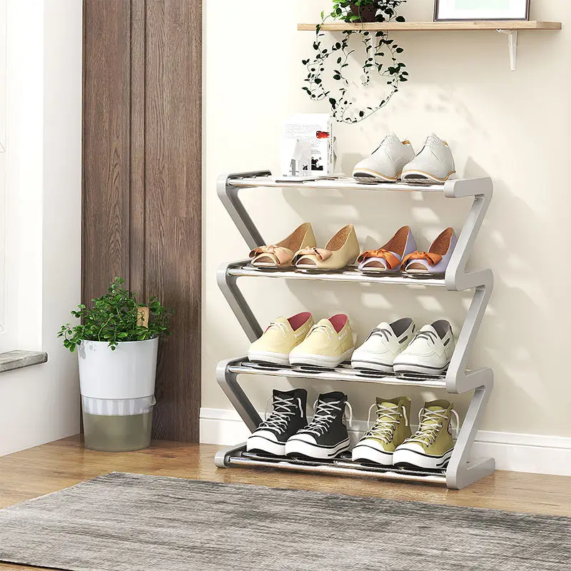 Shoe Shelf  Z-Shaped Shoe Rack Door Assembly Multi-Layer Dustproof Shoe Cabinet  Shoe Rack Organizer Cabinet Metal Shelf