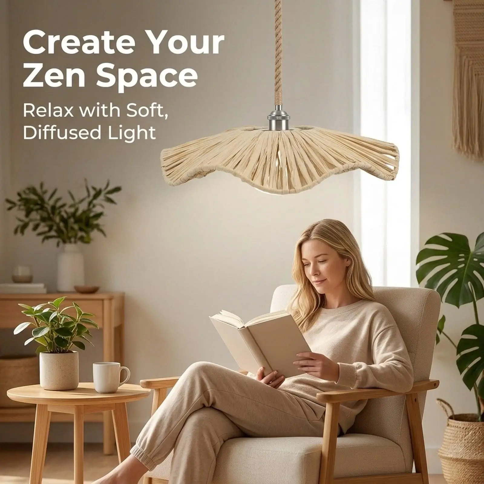 Handmade Lampshade Light Shade Neutral Khaki Lamp Cover for Bedside Reading Nook Living Room Style
