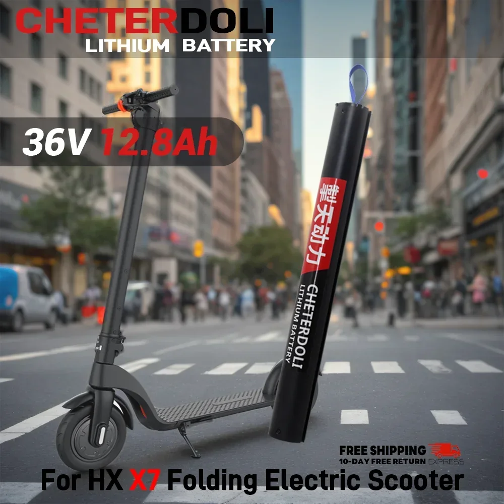 

36V 6800mAh 245Wh Li Pack NEB1002 - H. Light - Alu, 2A Charge, Over - Discharge Prot. For HX X7 Scooters, Reliable Power