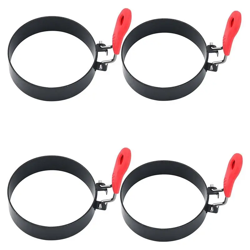 

Набор форм для яиц AC76-3.5" (4 шт.) с силиконовыми ручками, формы для блинов, круглые формы для английских маффинов