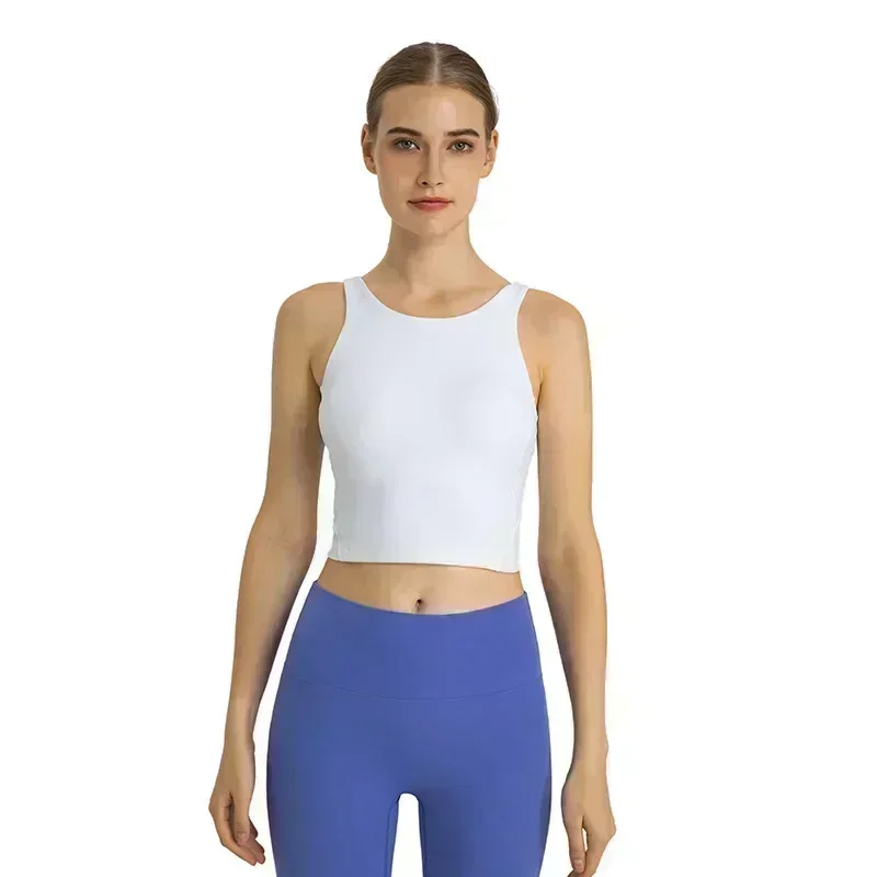 Lemon Damen Yoga-Weste mit hoher Elastizität und Brustpolster, atmungsaktiv, schnell trocknend, Tank-Top, Fitness, Laufen, Sportunterwäsche