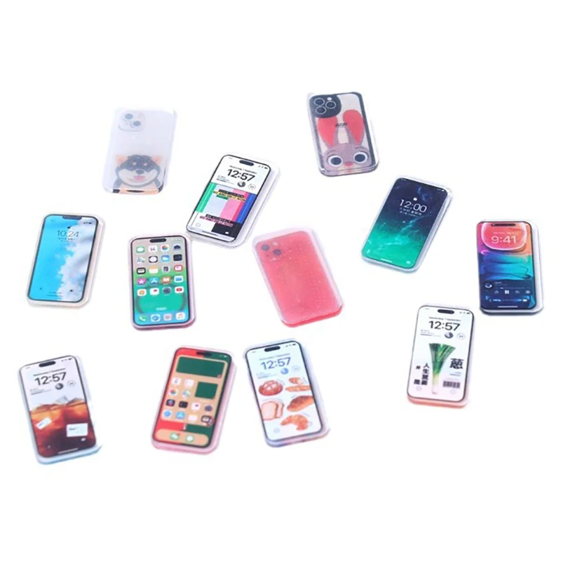 Poppenhuis miniatuur mobiele telefoon simulatie smartphone model kinderen fantasiespel speelgoed poppenhuisaccessoires - afbeelding 1