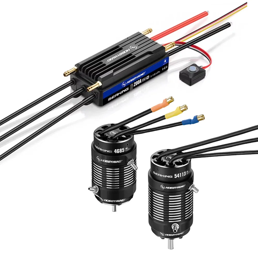 

Бесщеточный двигатель 200A/300A HV V4 ESC Hobbywing SEAKING 4685SL/54113SL V2 900KV 1500KV 800KV для радиоуправляемой лодки с водяным охлаждением