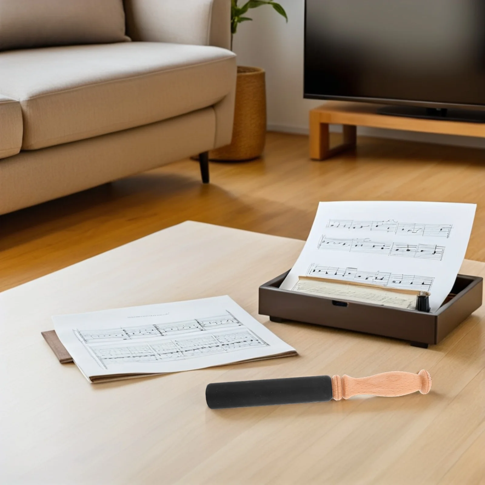 

Tibetan Singing Bowl Striker Wooden Handle Pu Wrapped Mallet For Yoga Meditation Sound Healing Instrument Accessories