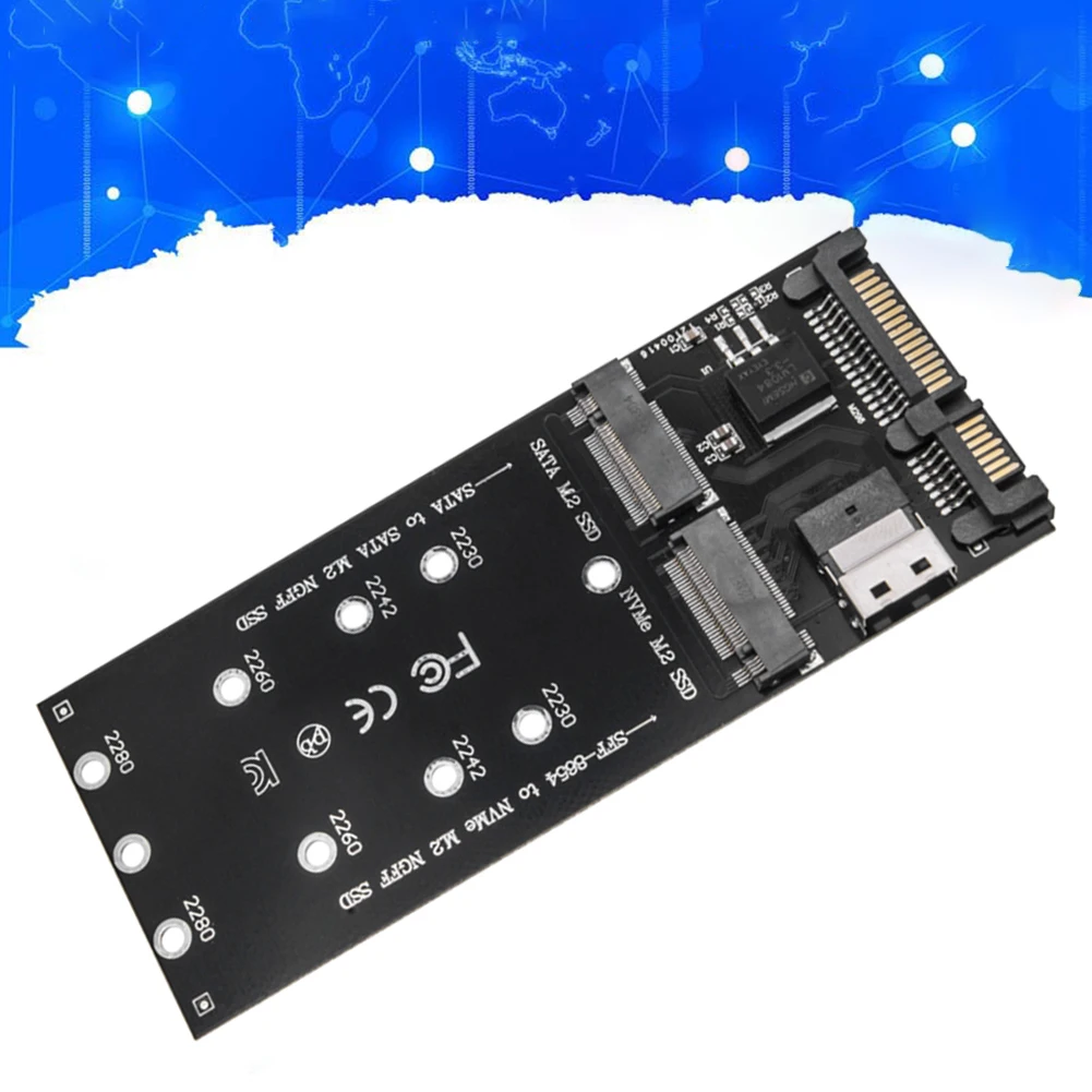 

M.2 To SATA Adapter SFF-8654 To M2 NVME SSD Converter 2 in 1 Combo Adapter Converter Riser Board for PC Desktop Mainboard