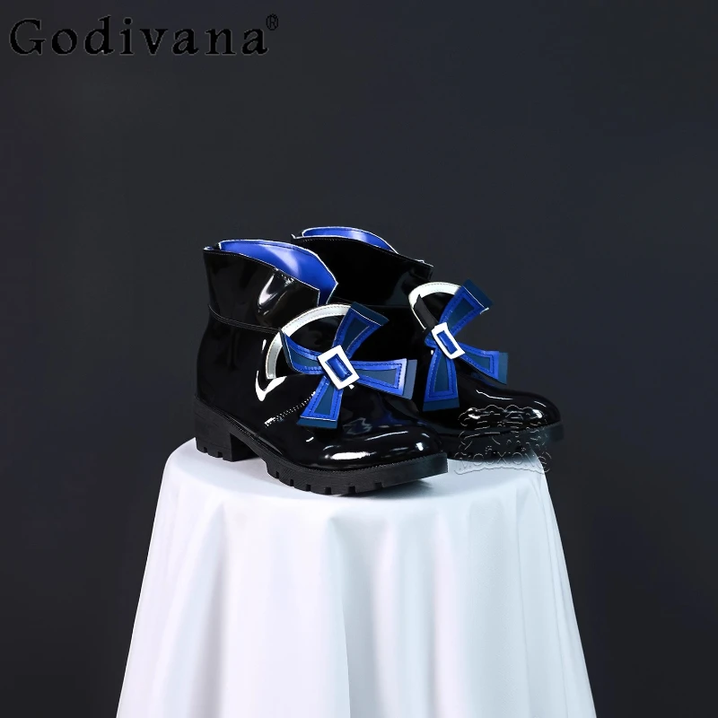 

Women Game Cosplay Shoes Prop Genshin Impact Furina De Fontaine Focalors Cosplay Boots Female Comic Anime Halloween Party Shoes