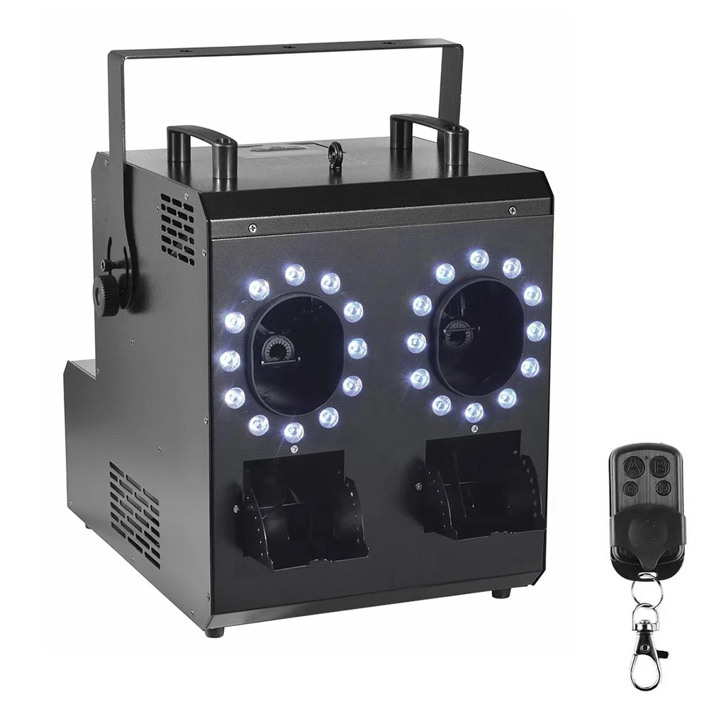 1500W Fog Bubble Machine with 24LEDs Remote RGBW Smoke Machine Stage Equipment for Parties DJ Club Birthday Wedding
