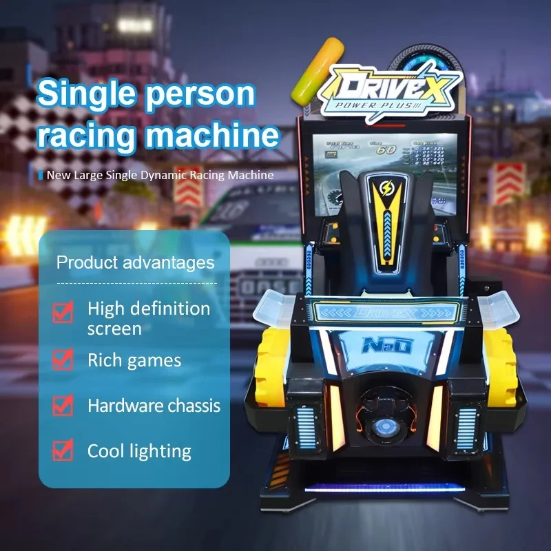 FL Amusement Equipment  Operated Ticket Redemption Simulator Racing Simulator Dynamic Led Lights Video Games Machine Customized