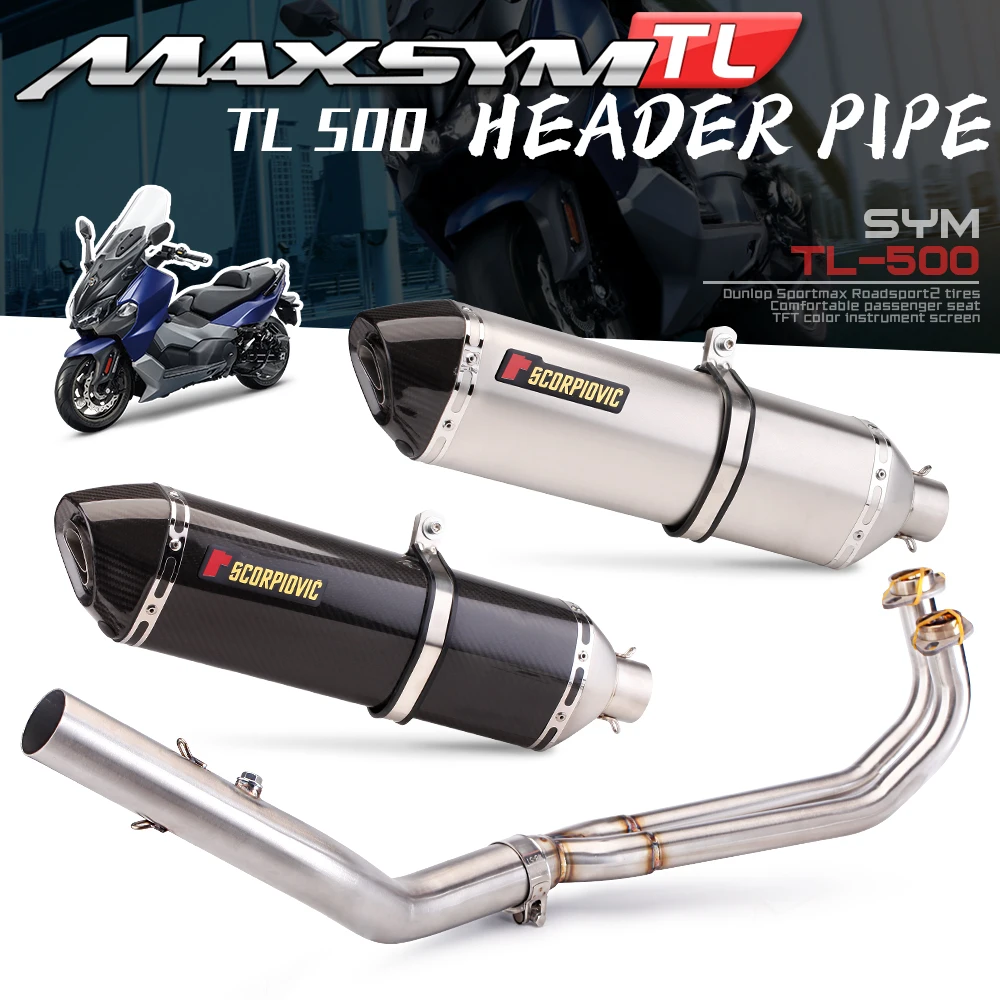 For MAXSYM TL500 TL 500 TL508 TL 508 2019 - 2022 Moto DB Killer Full System Motorcycle Exhaust Escape Front Link Pipe