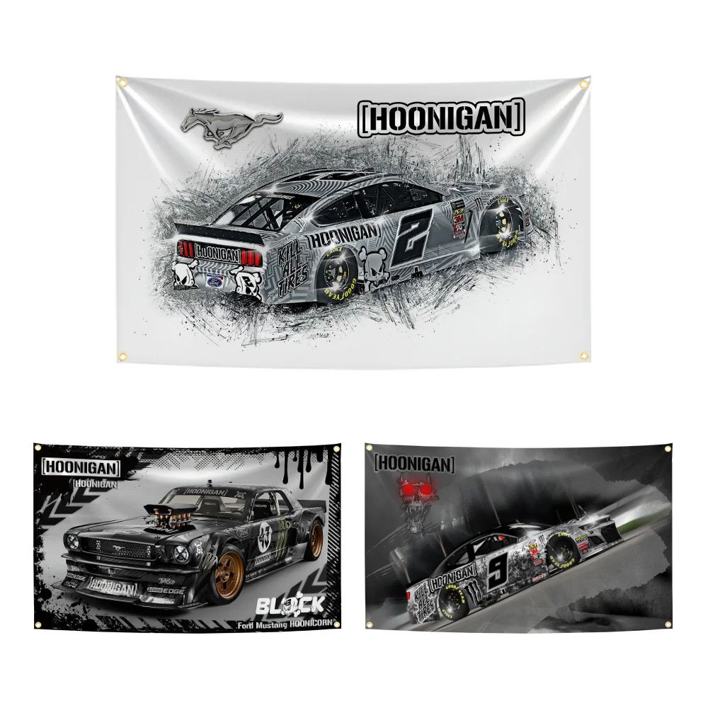 90x150cm H-Hoonigans Motorsports Racing Car Flag Polyester Digital Printing Banner for Garage Decoration Tapestry