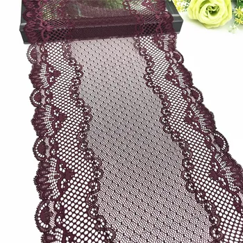 3y/lot Breite 23cm dunkelrot elastisch Stretch Spitze Trim Rock Saum Unterwäsche Nähen Handwerk DIY Bekleidung Stoffe Spitze Dessous bjd
