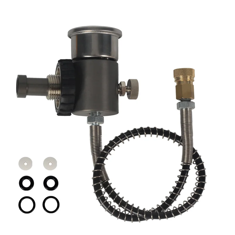 Type D Oxygen Cylinder Adapter Aluminum G5/8 Thread for High Pressure Cylinders with Easy Knob Operation and Seals