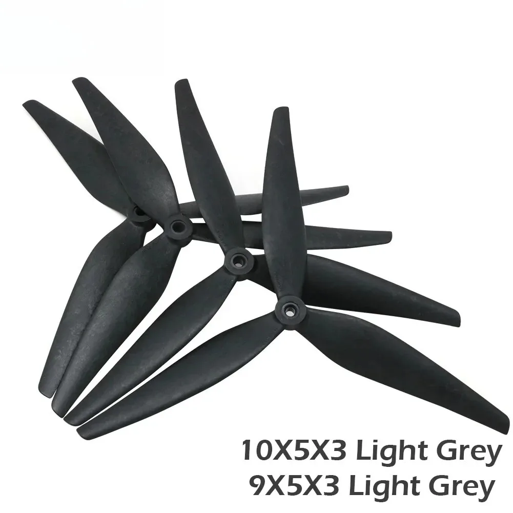2 Pairs 10x5x3 9x5x3 10x4.5x3 3-Blade Black Carbon Reinforced Nylon Propellers for RC FPV Drone 10inch 9inch