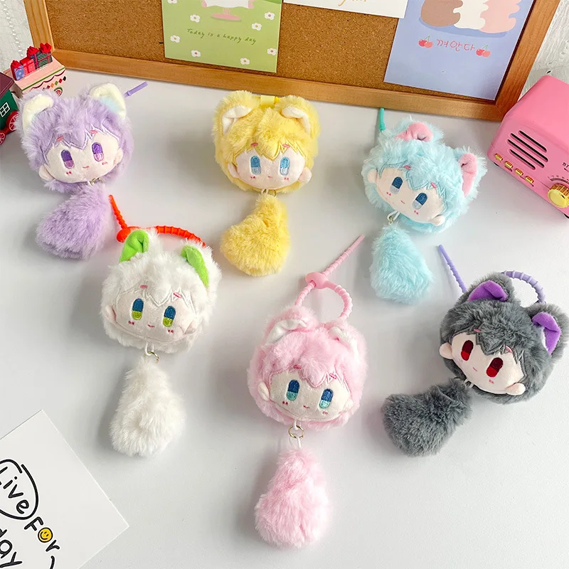 Zaino Decor Squeaking Cat Elf portachiavi farcito Dollking Hanging peluche bambola portachiavi creativo Kawaii peluche ciondolo regalo