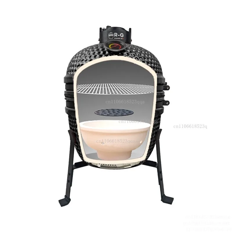 Household Ceramic Grill Portable Kitchen Stew Smoker BBQ Car Trunk Grill