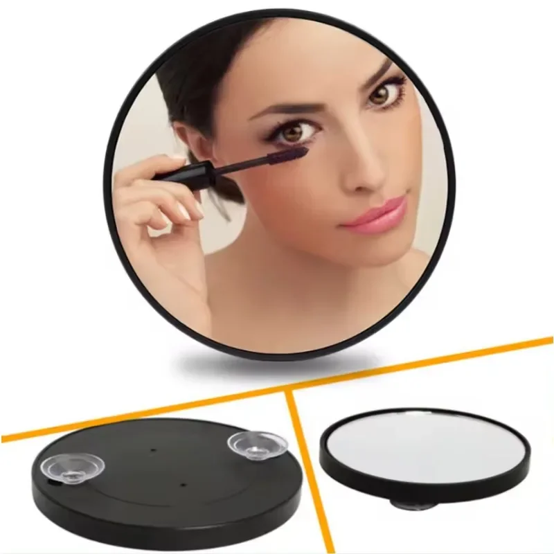 5/10/15x Times Magnifying Makeup Mirror Bathroom Suction Cup Black Beauty Mirror Shaving Cleaning Blackheads Round Small Mirror