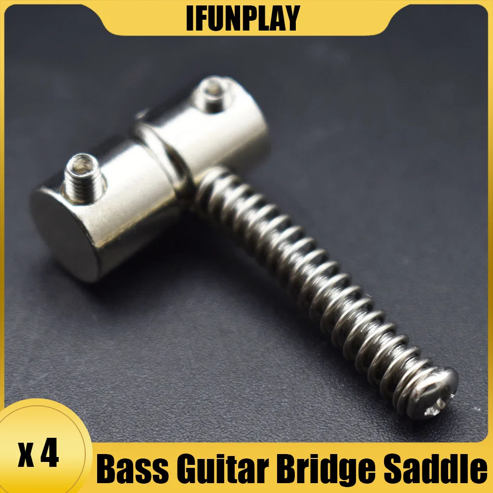 4Pcs Bass Guitar Bridge Saddles Electric Bass Guitar Replacement Parts Guitar Bridges Electric Guitars Accessories