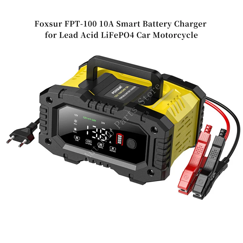 

FPT-100 10A Smart Battery Charger for Lead Acid LiFePO4 Car Motorcycle