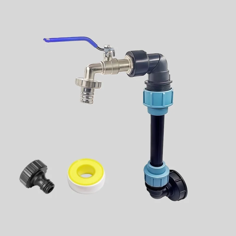 1set outdoor iBC single bucket 25cm tall with metal faucets ton bucket height increasing faucet set