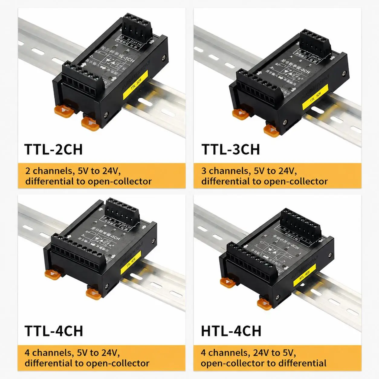 Differential to TTL Signal Converter Module 2 3 4 Channel Single Encoder Differential Line Driver Receiver Board for