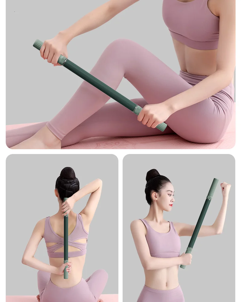 عصا يوجا طويلة لتدليك الأنسجة العميقة لاستعادة العضلات وتخفيف اللفافة لكامل الجسم وتمتد تمرين اللياقة البدنية المحمول