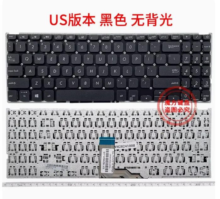لوحة مفاتيح فضية سوداء أمريكية لـ ASUS X512/D/F/DA X512DA X512F X512FA X512 X512U X512UA X512UB F512DA F512UA Y5100U/UB M5050D V5000F