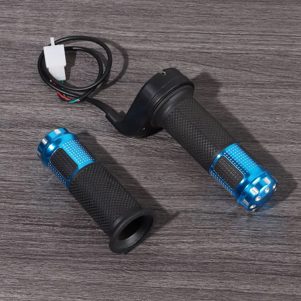 Tool 3 Wires Long Cable Universal Scooter Handle Electric Bicycle Handlebar E-Bike Throttle Grip Blue Twist Accelerator