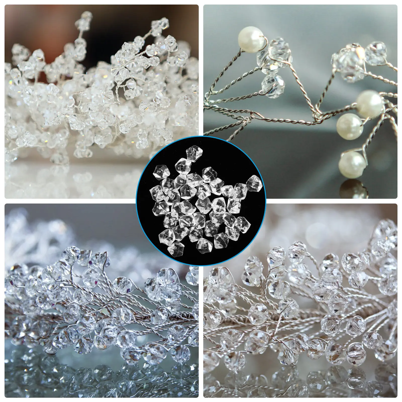 40Pcs Resin Diamond Charms Fake Diamonds for Crafts Vase Fillers Wedding Table Decor Home Decor Flower Bouquets Party Decoration