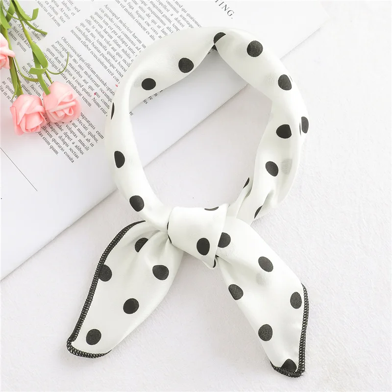 European and American fashion small scarves, printed satin faux silk professional neckerchiefs, hair ties, 50cm