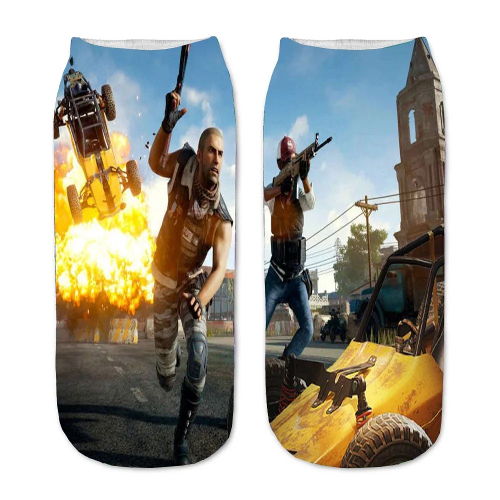 Men Women Socks Anime Game PUBG 3D Printed Cartoon Straight Socks  Short Sock teenager Kawaii Party Ankle Cute Sock