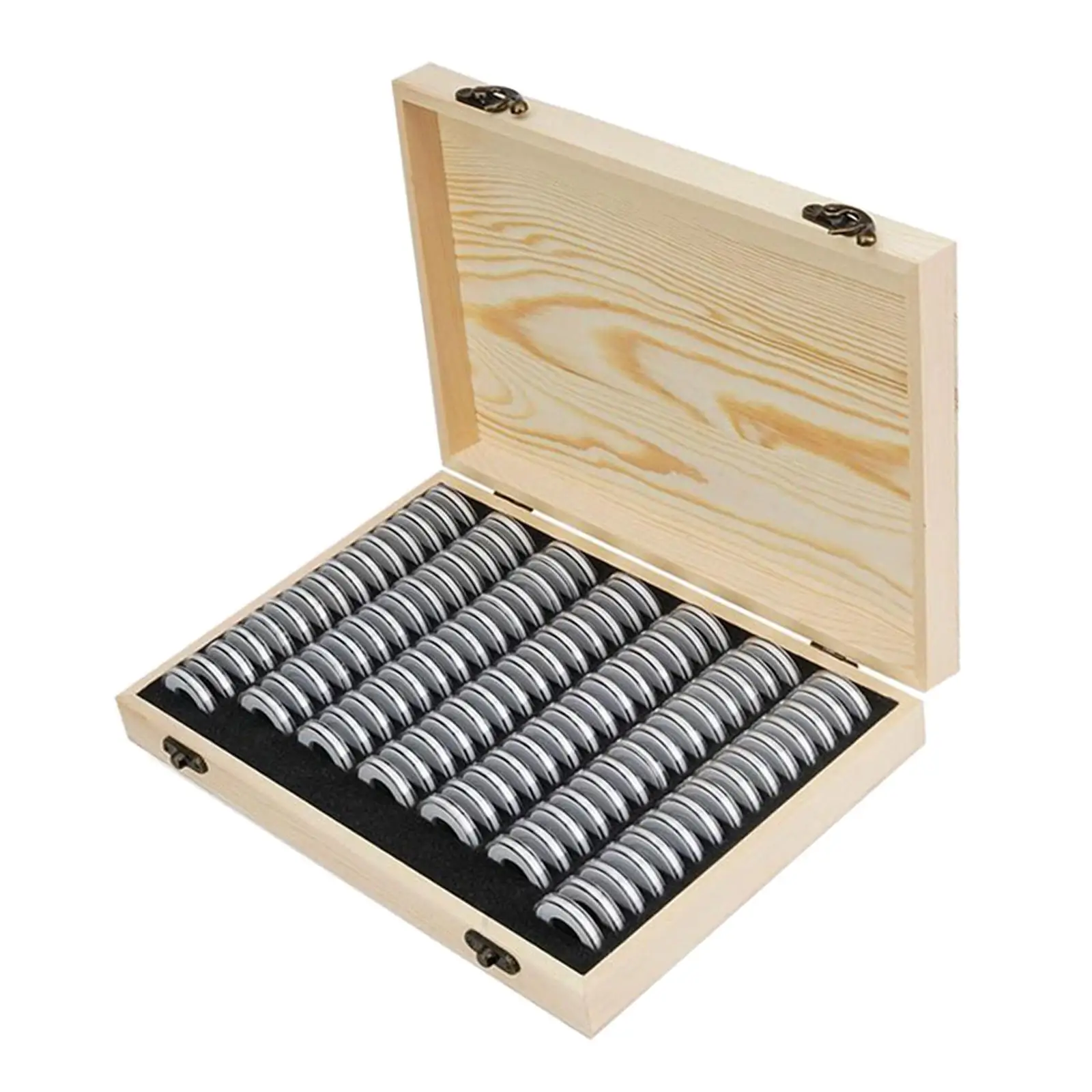 100 capsule con supporto per guarnizione in schiuma, scatola di legno, forniture per la raccolta